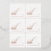 6 DIY Rose Gold Folie Calligraphy Vouw Plaatskaart Folie Feestdagenkaart (Voorkant)