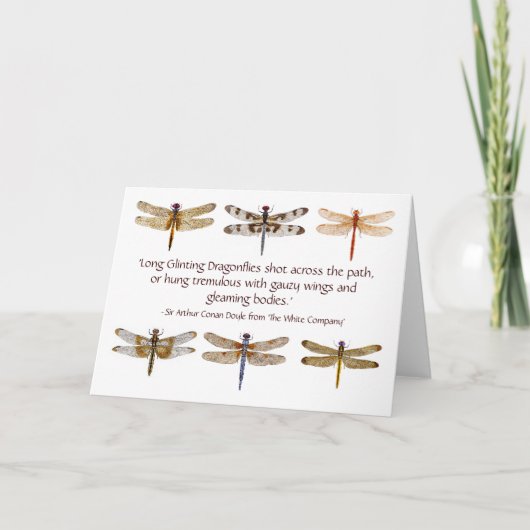6 dragonfly-waterverven & quote kaart (Voorkant)