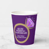 6 ^ e huwelijksdag amethyst belt leugens pa papieren bekers (Voorkant)