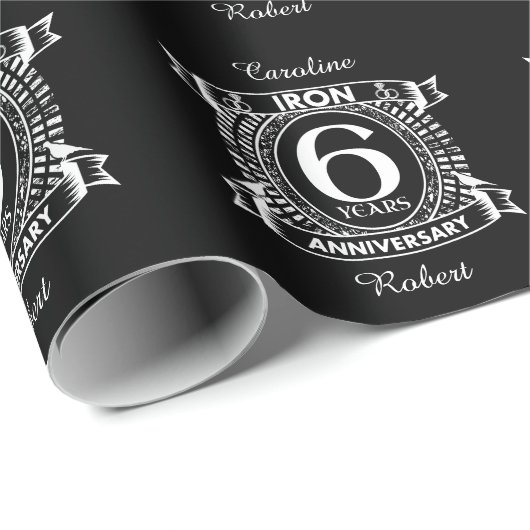 6 ^ e huwelijksdag in nood - kreet cadeaupapier (Rol Hoek)