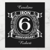 6 ^ e huwelijksdag in nood - kreet wijn etiket (Enkel label)