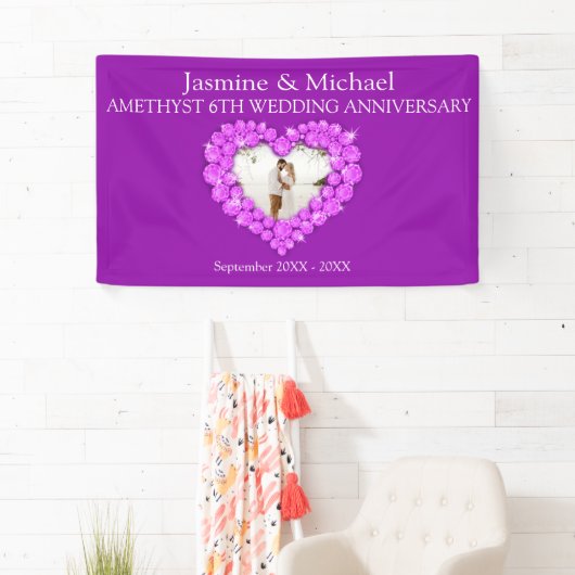 6 ^ e trouwdag paarse amethyst banner (Insitu)