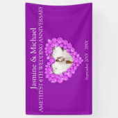 6 ^ e trouwdag paarse amethyst banner (Verticaal)