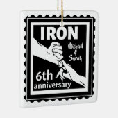 6 ^ e trouwdag traditioneel cadeauijzer keramisch ornament (Rechts)