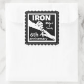 6 ^ e trouwdag traditioneel cadeauijzer vierkante sticker (Tas)