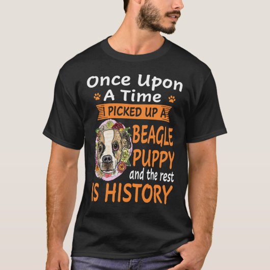 6 Eens Een Tijd Beagle Puppy T-shirt (Voorkant)