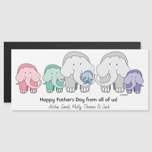 6 Elephants Group Wenskaart (Voorkant / Achterkant)