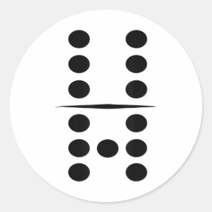 6 En 7 Domino Tegels Grappige Groep 67 Dominos Kos Ronde Sticker