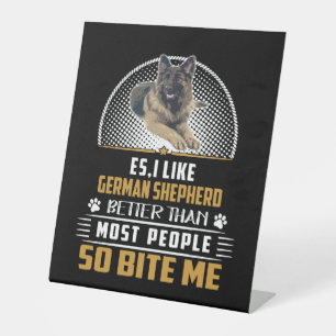 6 Es Ik Hou Meer Van Duitse Herder Dan Van De Mees Reclamebord Met Voetstuk