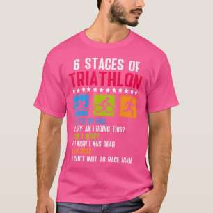 6 etappes van triatlon atleet hardlopen zwemmen BI T-shirt