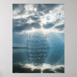 6 Ethiek van het leven met zonnestraal op het meer Poster