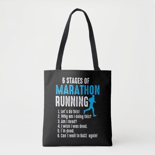 6 Fasen marathonloopbaan Tote Bag (Voorkant)