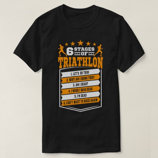 6 Fasen Triathlon Gift T-shirt (Design voorkant)