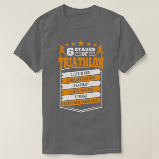 6 Fasen Triathlon Gift T-shirt (Design voorkant)