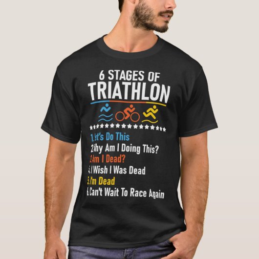 6 Fasen triatlon atlete die zwemmen II T-shirt (Voorkant)