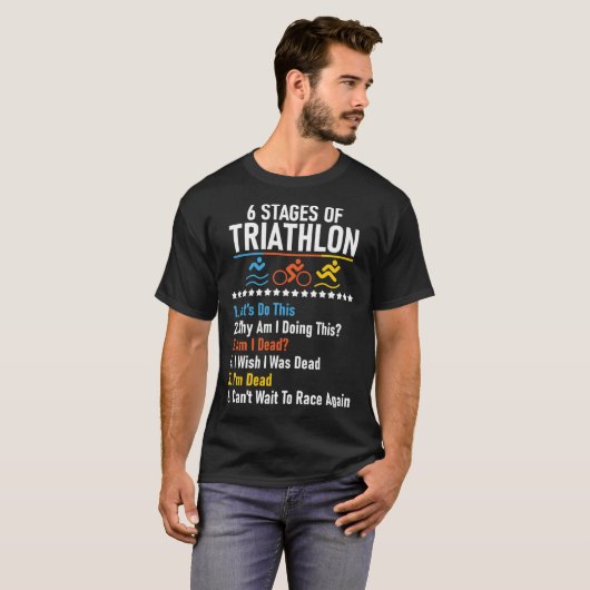 6 Fasen triatlon atlete die zwemmen II T-shirt (Voorkant volledig)