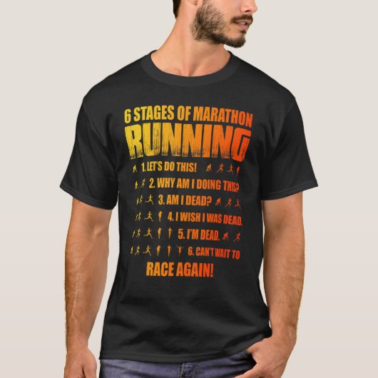 6 fasen van marathon t-shirt (Voorkant)