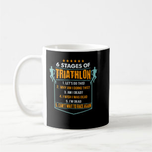 6 fasen van Triathlon Funny i Triathletes Gift Ide Koffiemok