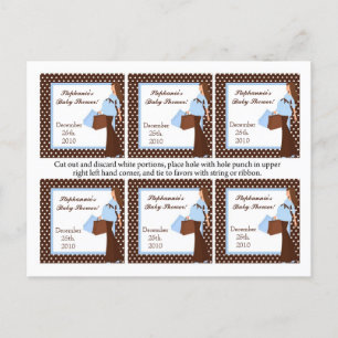 6 Favor Tags Blue Mod Mam Polka Dots Uitnodiging Briefkaart