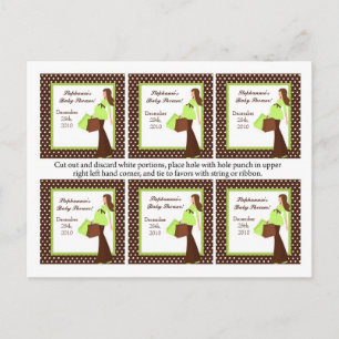 6 Favor Tags Green Mod Mam Polka Dots Uitnodiging Briefkaart
