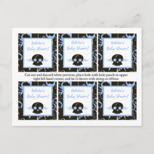 6 Favorieten Tags Boy Blue Punk Rock Skull Flame Uitnodiging Briefkaart