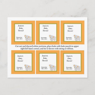 6 favorieten Tags Tropical Punch Elephant Uitnodiging Briefkaart
