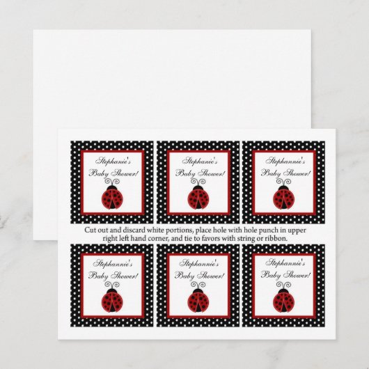 6 Favorietentjes Red Ladybug Uitnodiging Briefkaart (Voorkant / Achterkant)