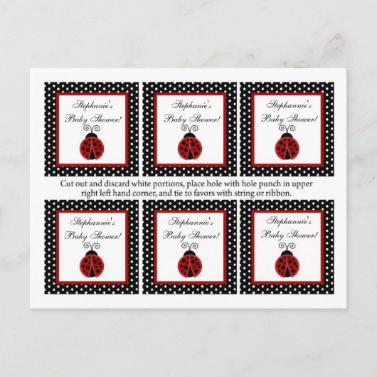 6 Favorietentjes Red Ladybug Uitnodiging Briefkaart (Voorkant)