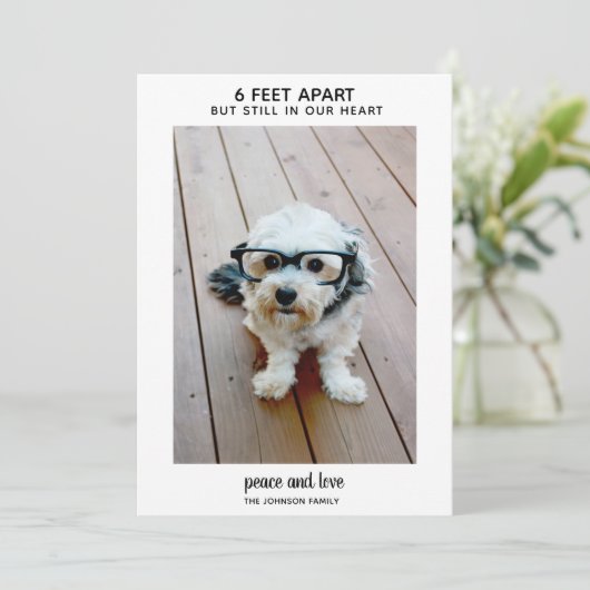 6 feet behalve, maar nog steeds in mijn hart - 1 F Feestdagenkaart (Staand voorkant)