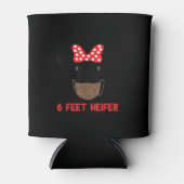 6 Feet Heifer Koe Wearing Mask Leopard Print Blikjeskoeler (Voorkant)