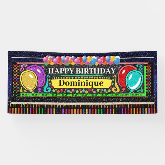 6 Foot Birthday Banner Happy (Horizontaal)