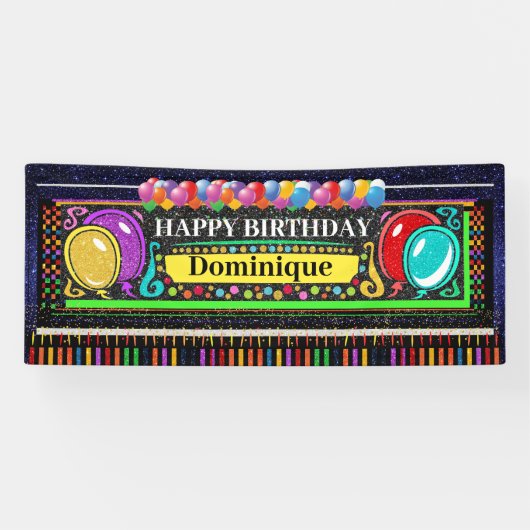 6 Foot Birthday Banner Happy (Horizontaal)