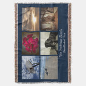 6 Foto Afghaans Afbeelding Collage Blue Deken (Voorkant Verticaal)