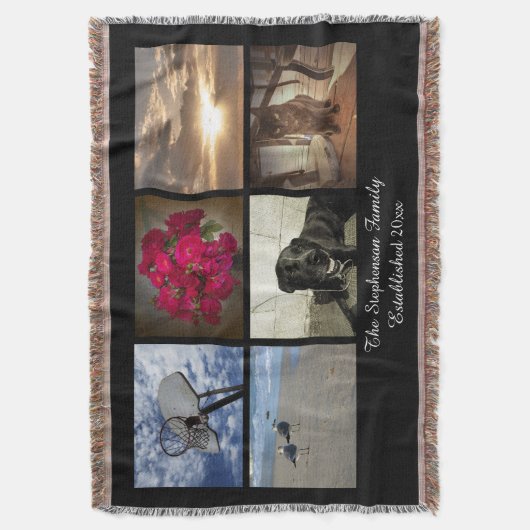 6 Foto Afghaans mozaïek Afbeelding Collage Deken (Voorkant Verticaal)