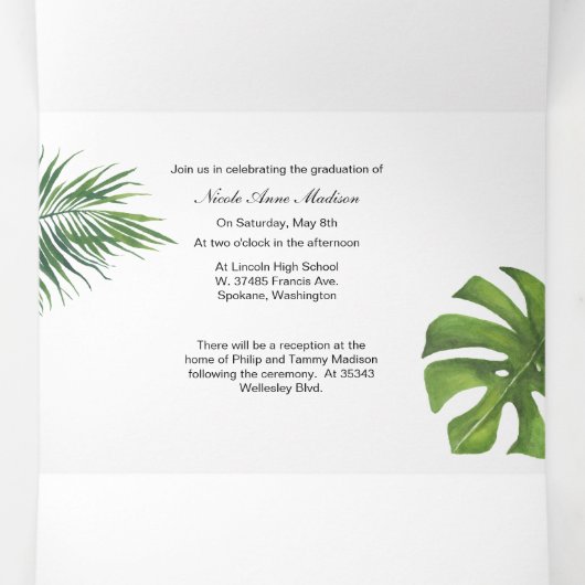 6 Foto Afstuderen Trifold Aankondiging (Binnenkant midden)