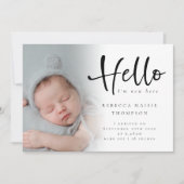 6 Foto Baby Girl Boy Script Hallo Aankondiging (Voorkant)