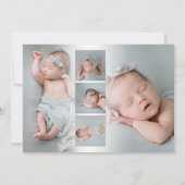 6 Foto Baby Girl Boy Script Hallo World Birth Aankondiging (Achterkant)