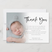 6 Foto Baby Girl of Boy Script Hartelijk dank Aankondiging (Voorkant)