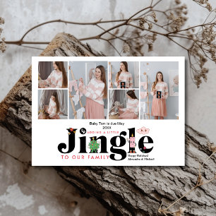 6 Foto Baby Zwangerschapsaankondiging Feestdagenkaart