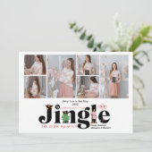 6 Foto Baby Zwangerschapsaankondiging Feestdagenkaart (Staand voorkant)