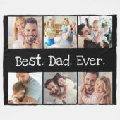 6 Foto: Best Pap Ever Collage Black en White Fleece Deken (Voorkant (Horizontaal))
