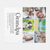 6 Foto Beste Opa, Opa, Papa Definitie Fleece Deken (Voorkant (Horizontaal))