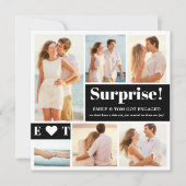 6 Foto Black White Verloving Aankondiging (Voorkant)
