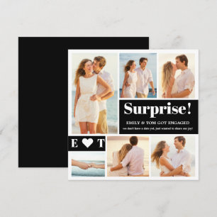 6 Foto Black White Verloving Aankondiging