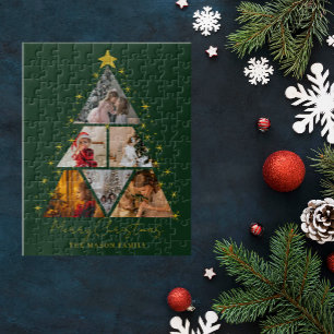6 Foto Boom Vorm Kerst familie cadeau  Legpuzzel
