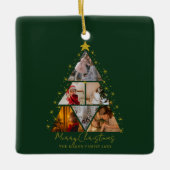 6 Foto Boom Vorm Kerst herinnering Keramisch Ornament (Voorkant)