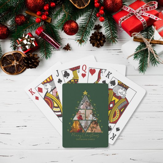 6 Foto Boom Vorm Kerst herinneringsspel Pokerkaarten