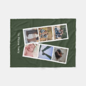 6 Foto Booth Style Personated Army Green Fleece Deken (Voorkant (Horizontaal))