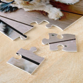 6 Foto collage 2 lijnen tekst — KAN Zwart bewerken Legpuzzel (Zijkant)