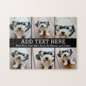 6 Foto collage 2 lijnen tekst — KAN Zwart bewerken Legpuzzel (Horizontaal)